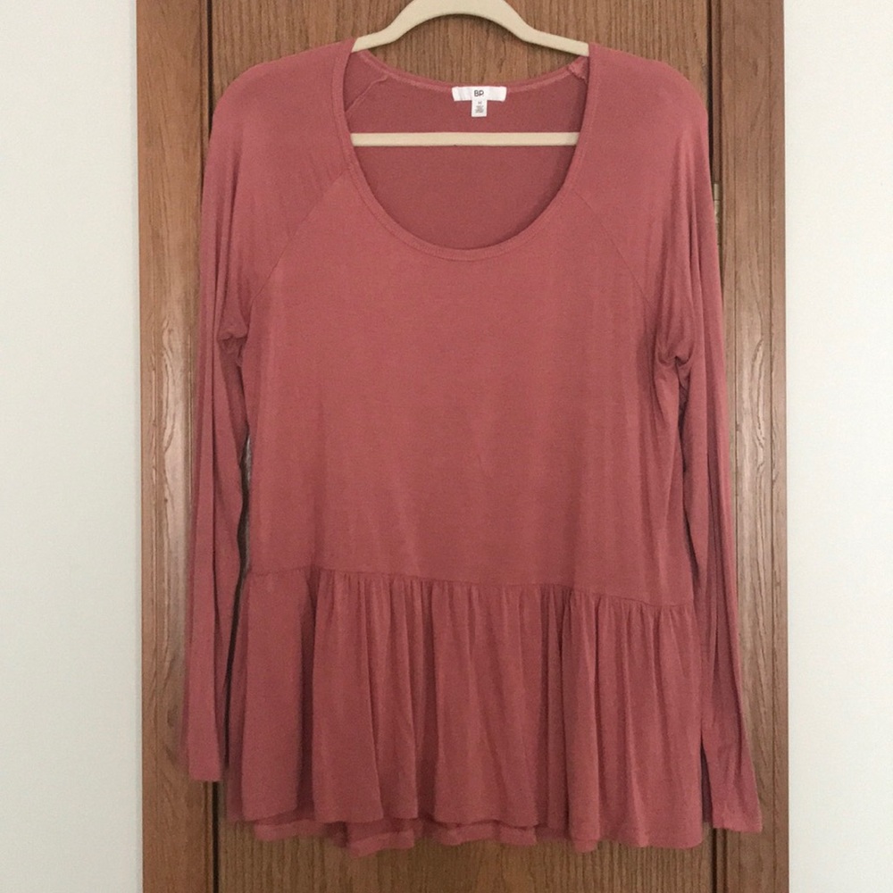 Dusty Rose Peplum Top